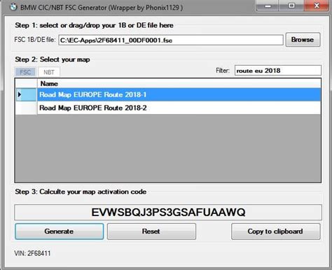 Can you send me a link or PrintScreen. . How to generate fsc code from vin